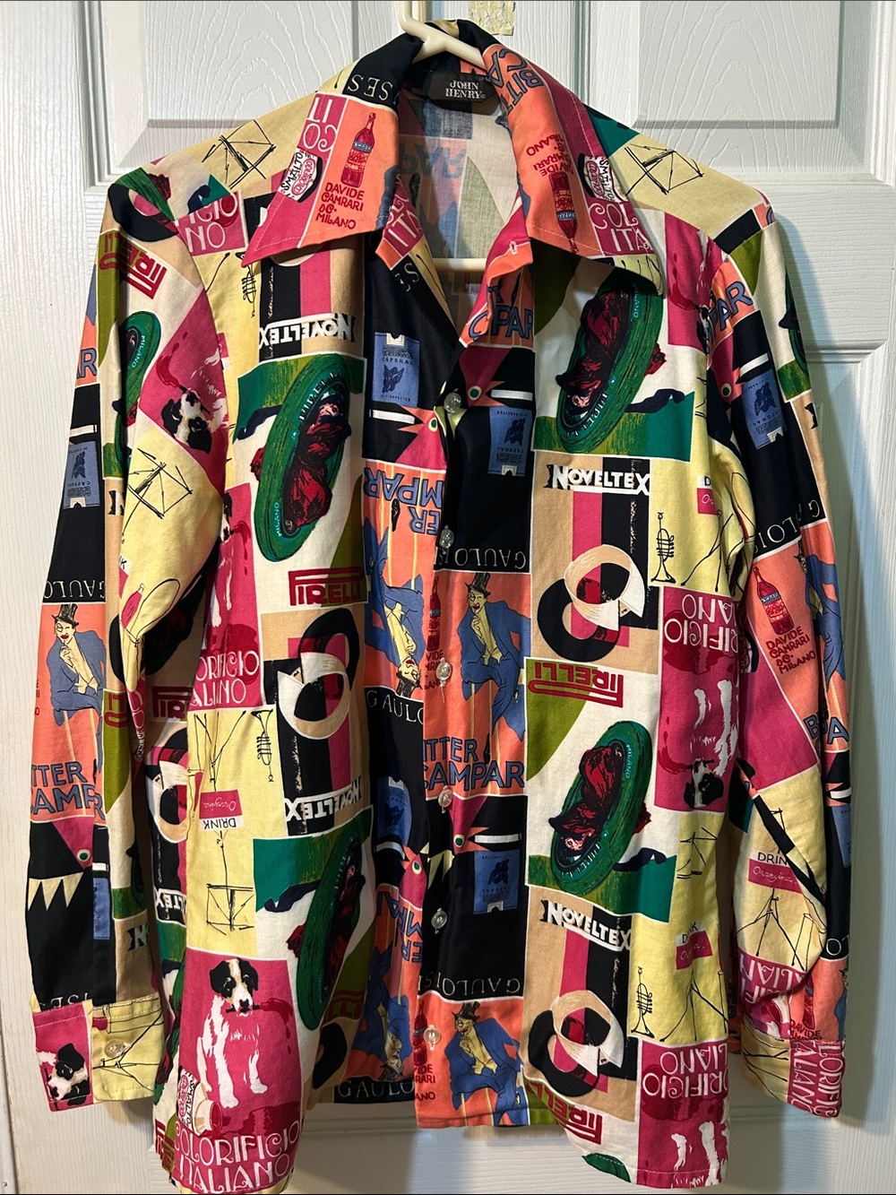 Vintage John Henry Shirt Mens Colorful Button Down Shirt M 15/15.5